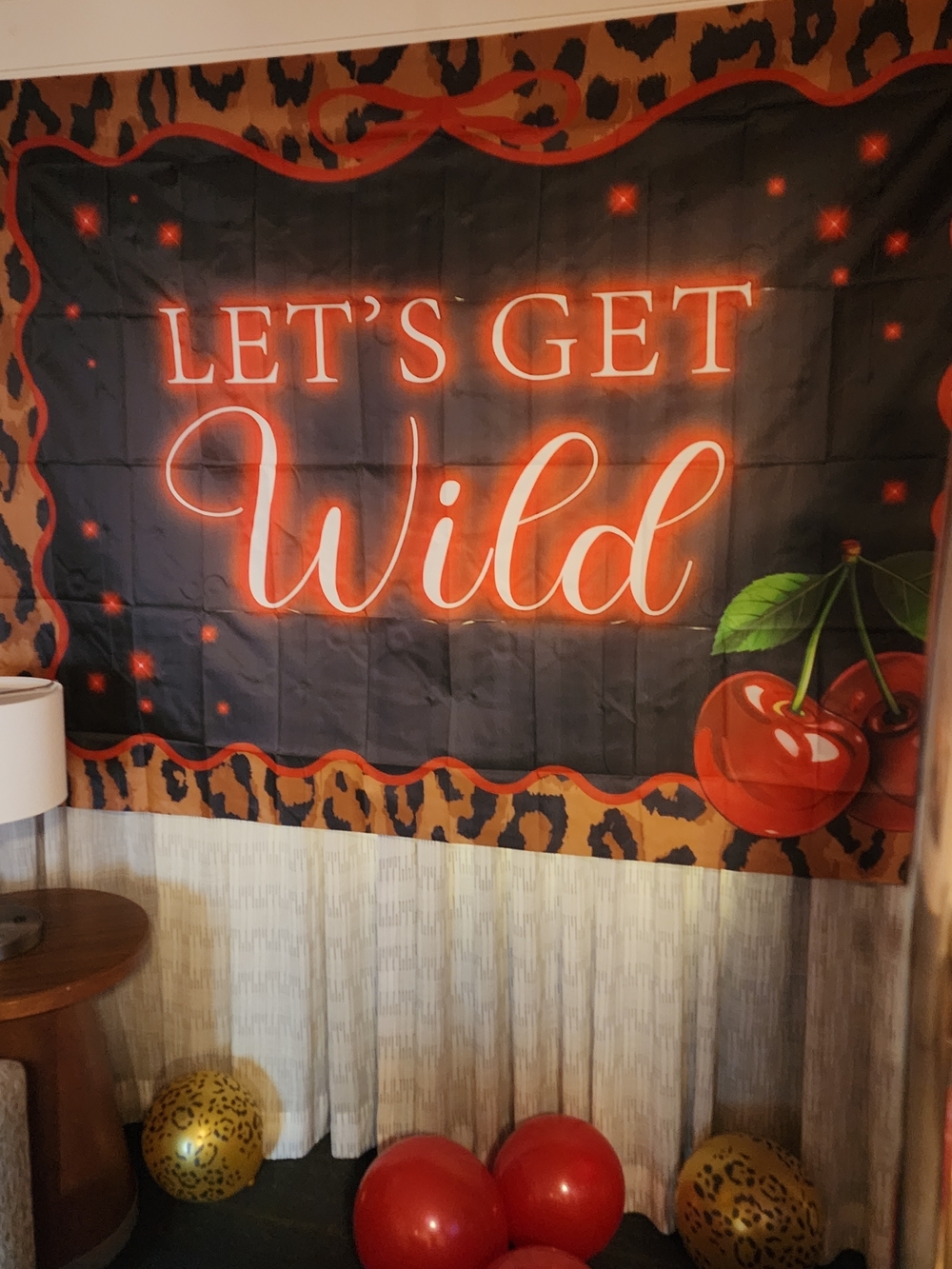 Let's Get Wild Black and Red Wall Tapestry
